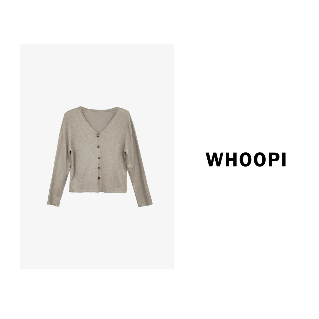 【清】【鎏金木香】趁早收，神仙面料！别致彩扣V领长款针织衫