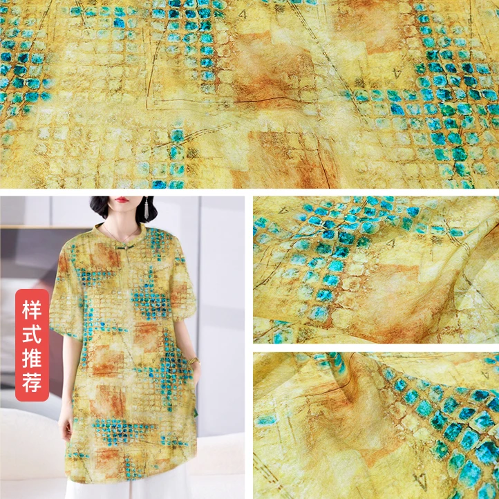 时尚欧尼 高档莨香苎麻布料 透气棉麻天丝苎麻新中式服装汉服面料