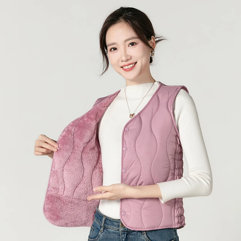 2025秋冬新款中式棉马甲女士加绒加厚短款中老年百搭防寒保暖马夹