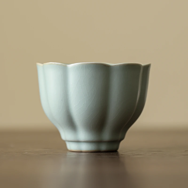 喜嘉茶器可开片可养线天青釉汝窑含香杯家用茶具茶杯