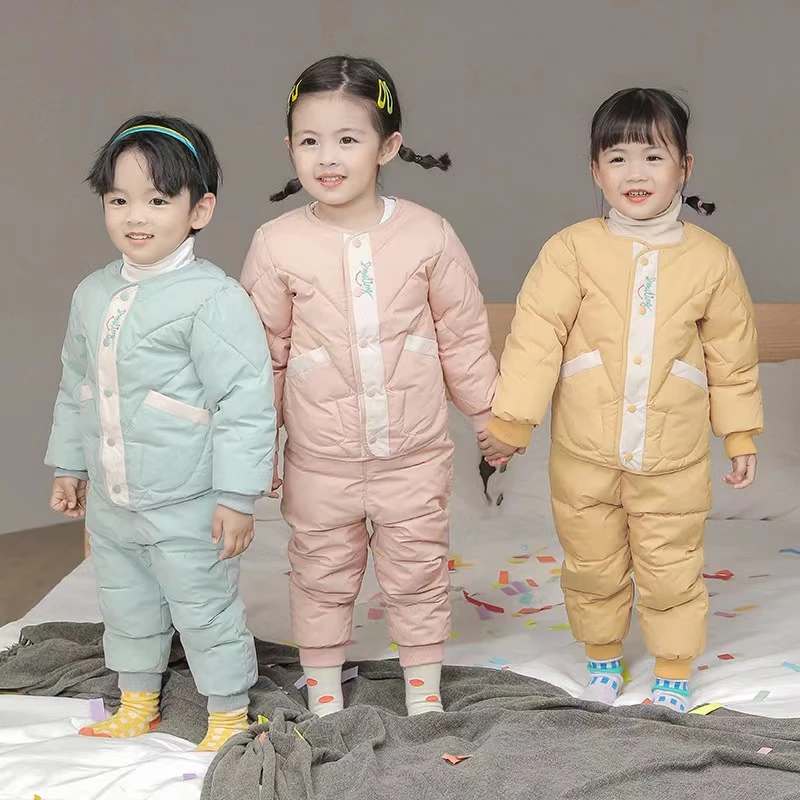【套装】儿童棉服套装小童冬季加厚外穿内搭保暖轻薄男女宝套装