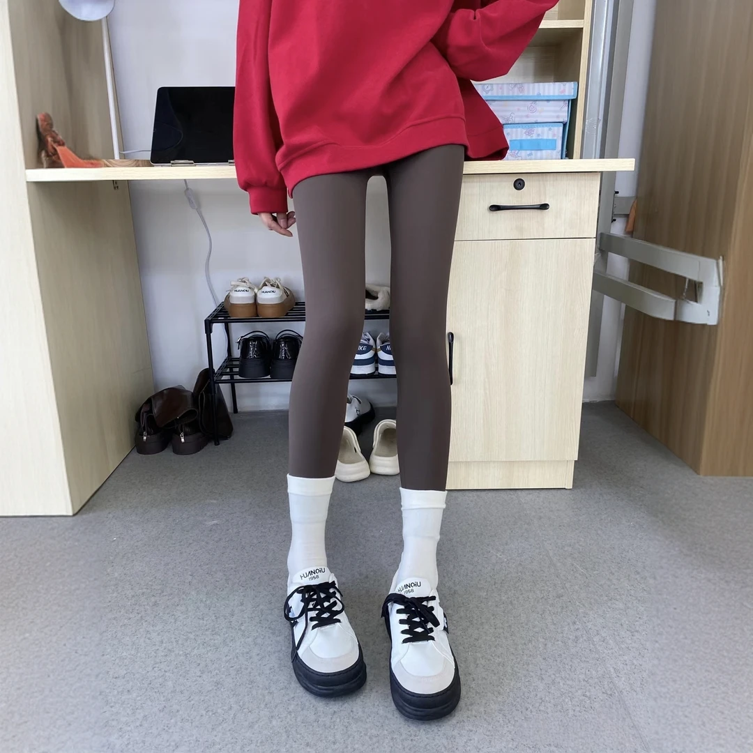 加绒芭比裤打底裤女2024冬季新款修身显瘦薄绒