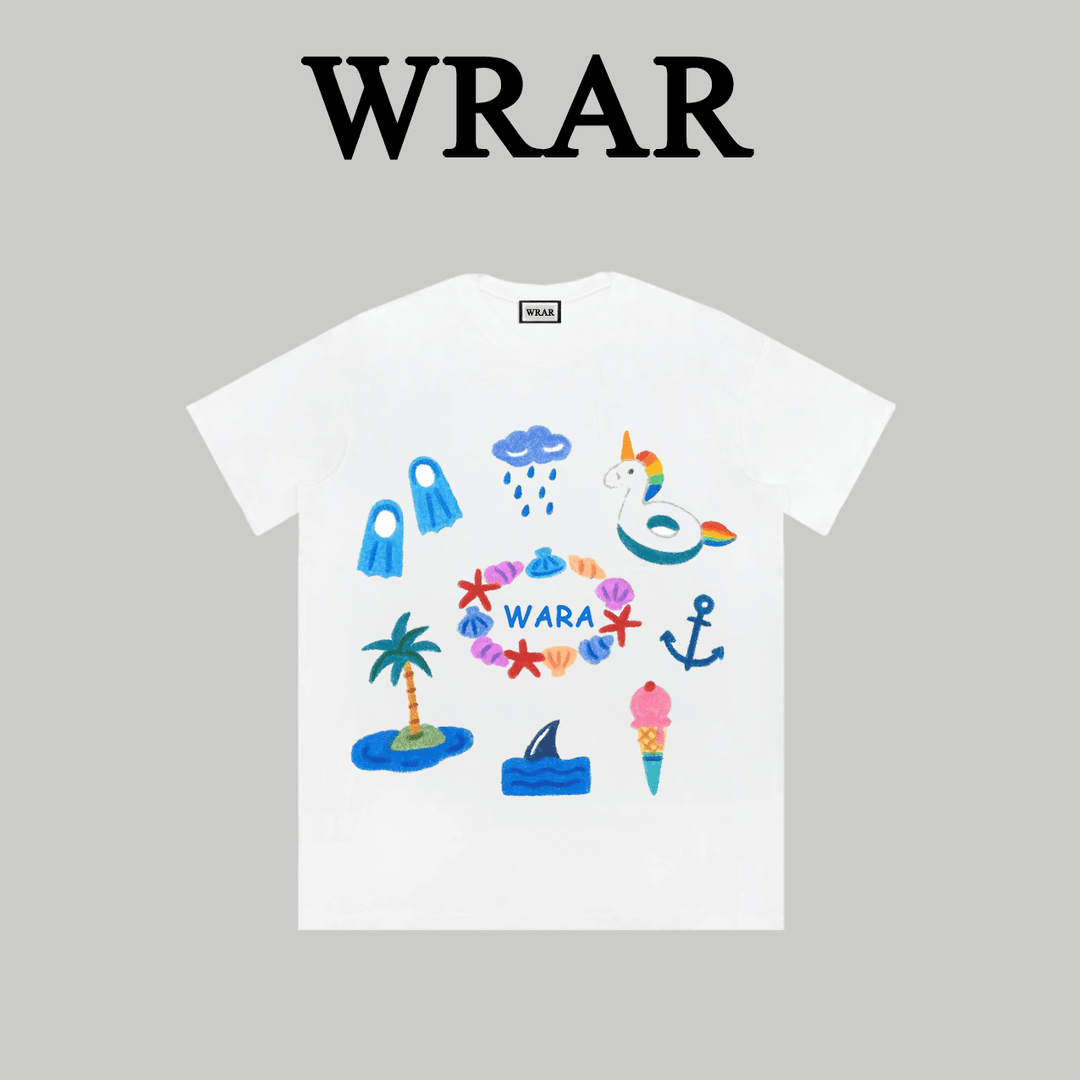 【动画海滩】新品夏季透气修身T恤半袖圆领卡通轻奢设计师209