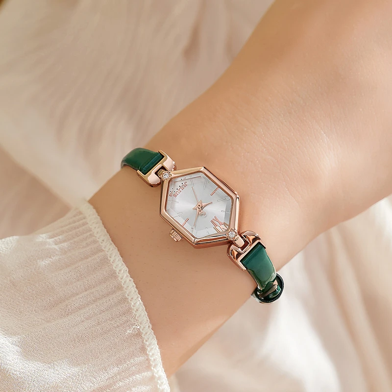 Julius/聚利時女款学生腕表精致时尚潮流女生小方表菱形女士手表
