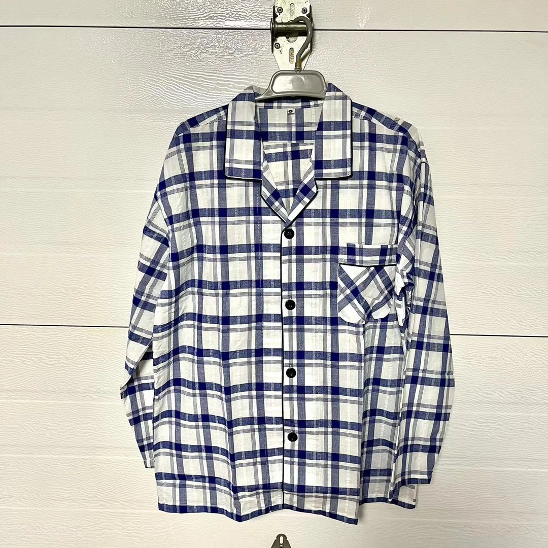 秋季 日式男款长袖泡泡纱 睡衣