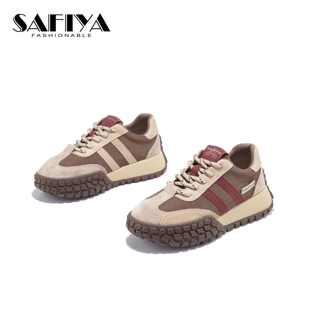 索菲娅Safiya2024新款超火增高时尚休闲百搭阿甘德训鞋SF43111C76