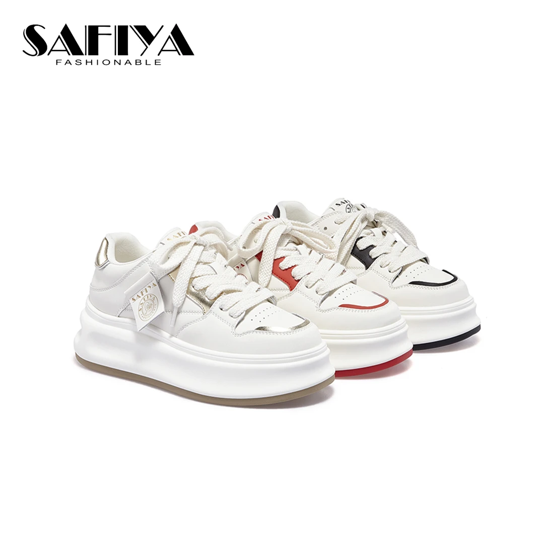 索菲娅Safiya2024春季新款百搭厚底增高软底运动休闲鞋SF41112A52