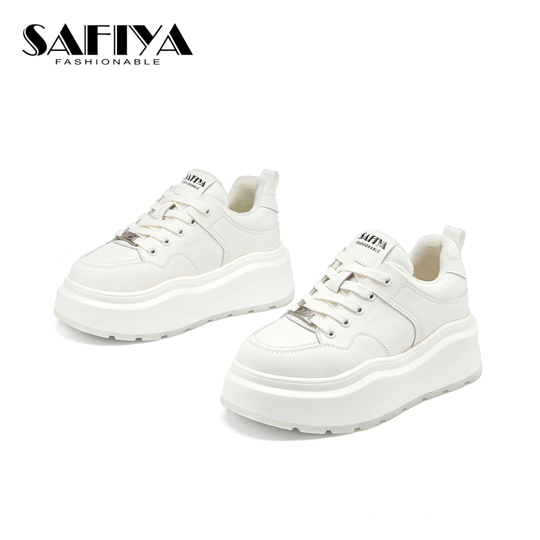 索菲娅Safiya2025春季新款时尚休闲舒适厚底增高小白鞋SF44112A03