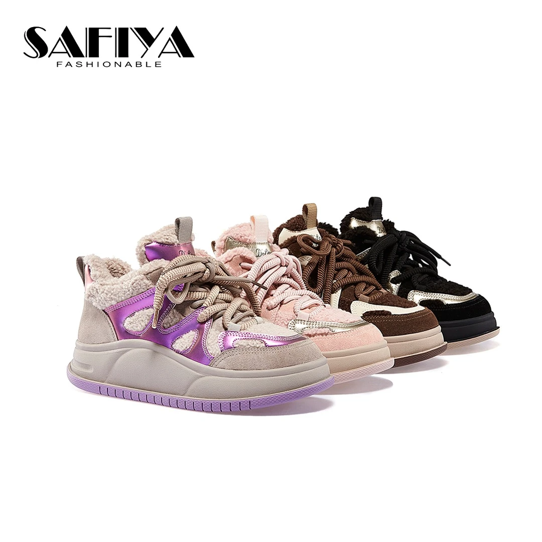 索菲娅Safiya2023冬季新款加绒加厚棉鞋东北雪地靴女鞋SF34118B47