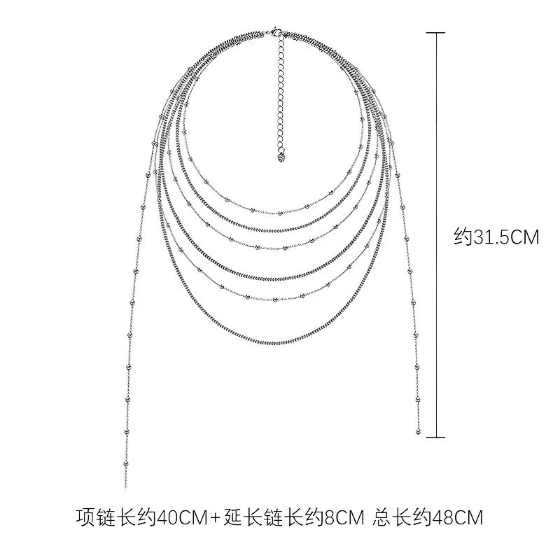 铜合金项链 【天外来物】原创走秀高定款时尚多层叠戴项链MHX323038