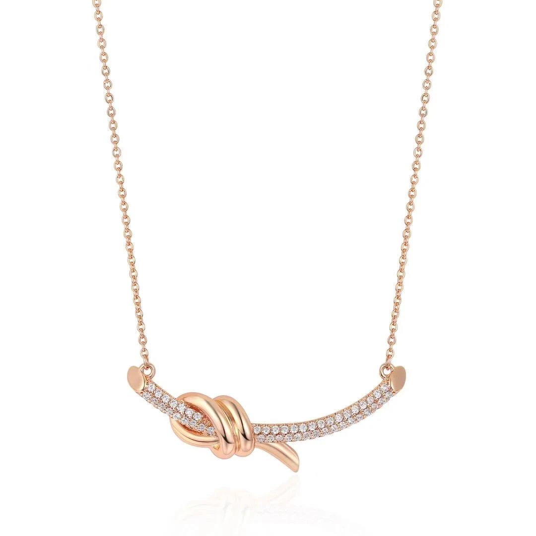 铜合金项链 【HevinStudio】原创微笑绳结简约精致时尚项链HX20524