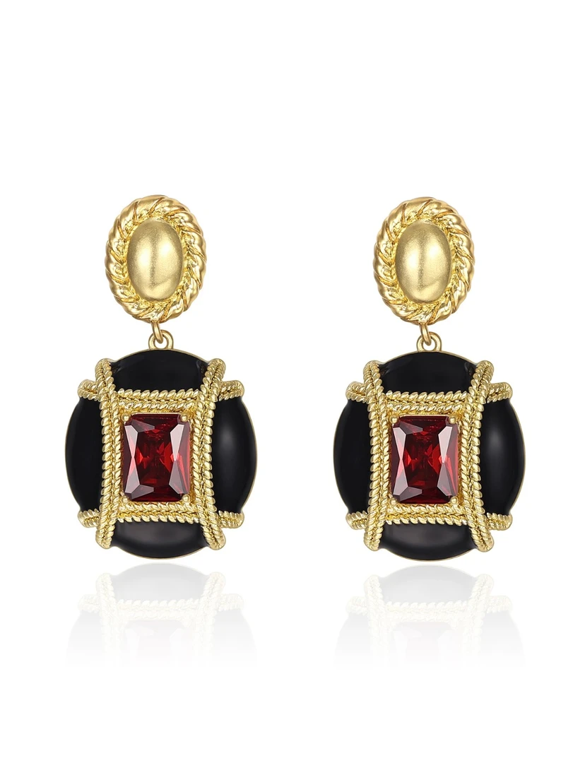 铜合金耳饰 【HevinStudio】原创暗夜之恋宫廷风复古耳饰E054