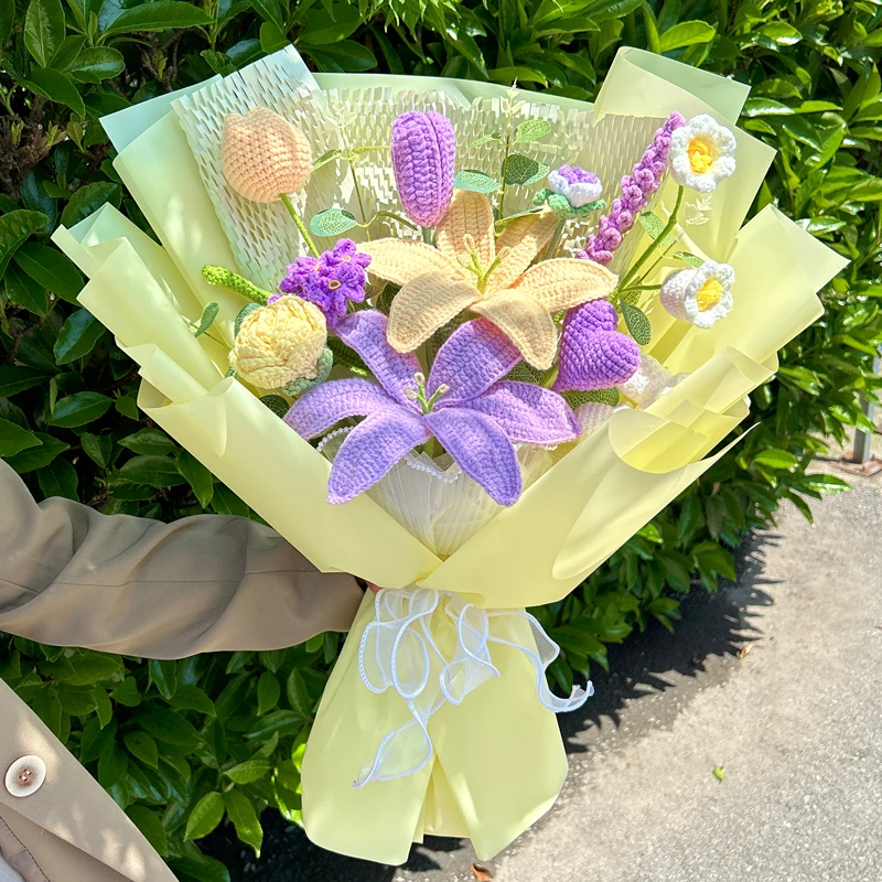 【生日礼物送女生闺蜜女朋友妈妈】毛线编织花束diy高考18岁成人礼