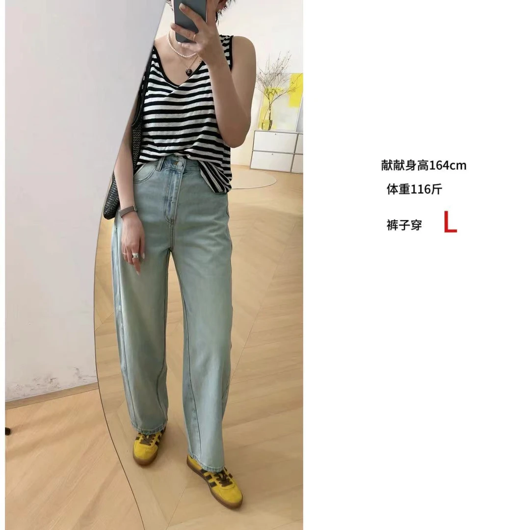 “环保丹宁”  全进口面料 重工洗水做旧浅色镰刀裤 巨显瘦3003