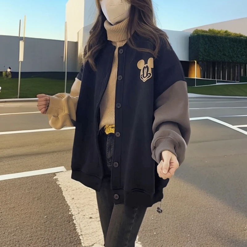 2024新款女棒球服有风格美拉德大码卫衣宽松显瘦秋冬必备加绒加厚