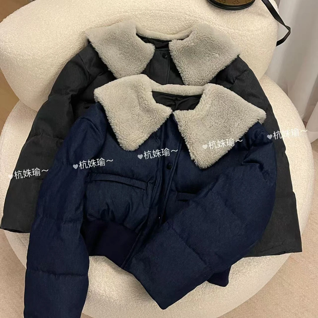 【陪你过冬】冬季新款高级感翻领羽绒服外套保暖拼接冬季上衣730