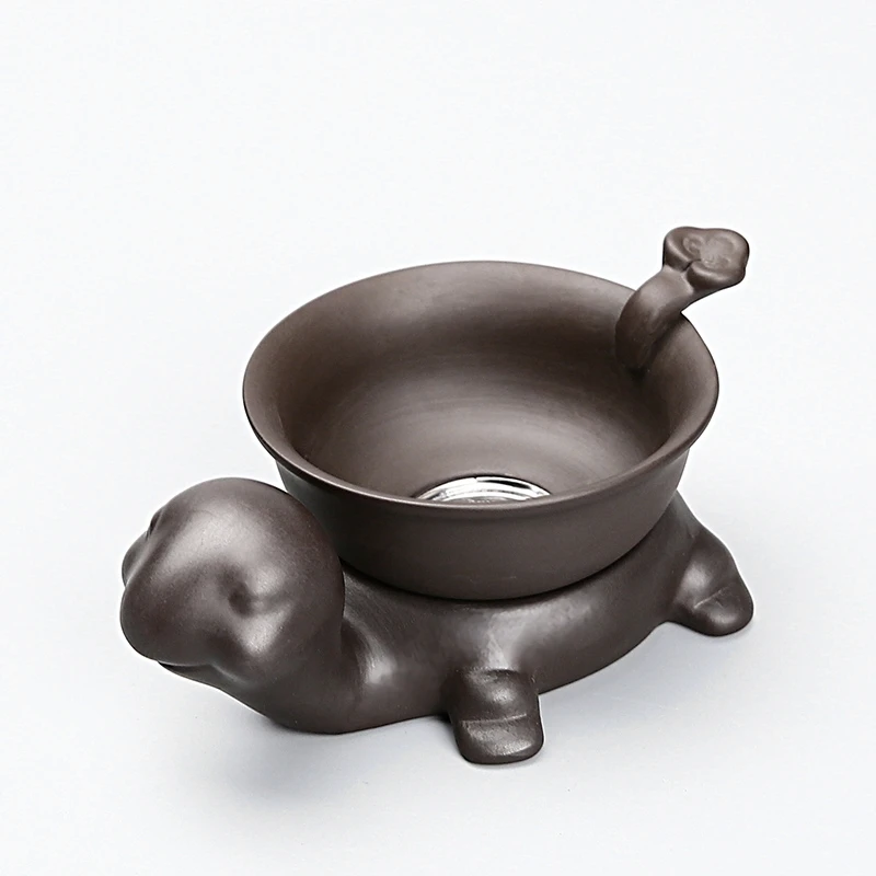 原矿紫砂小龟茶漏