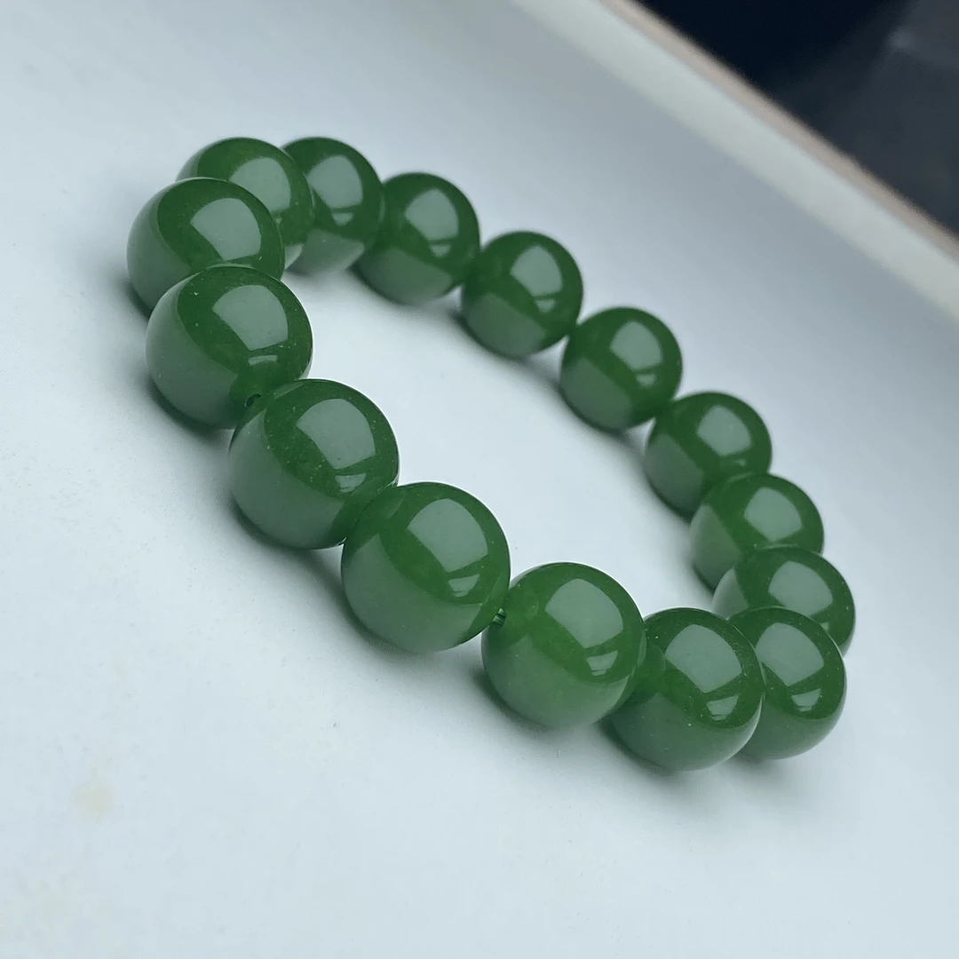 BY-4号精品菠菜绿手串14mm多样性发一件