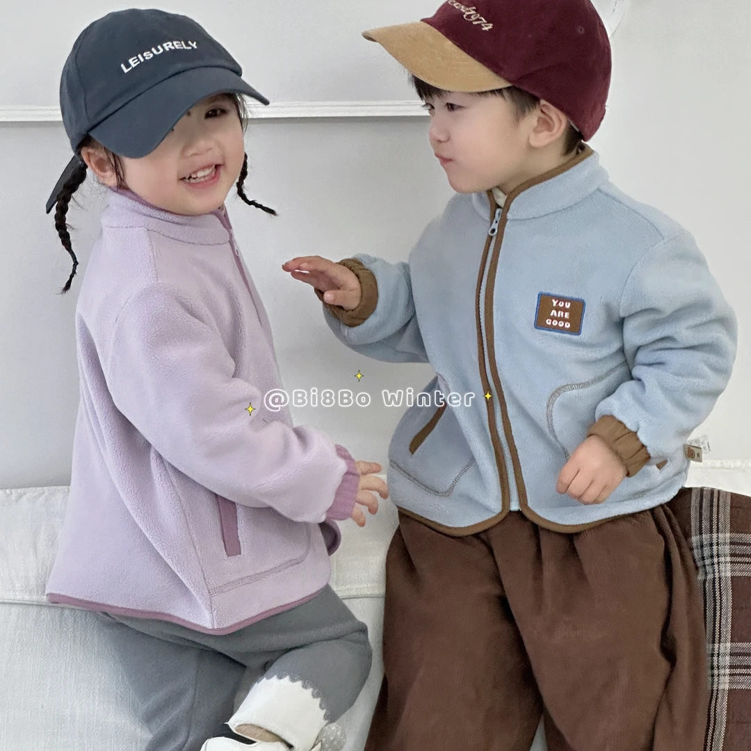 bi8bo秋季新款儿童加厚上衣韩版时尚立领保暖外套30885