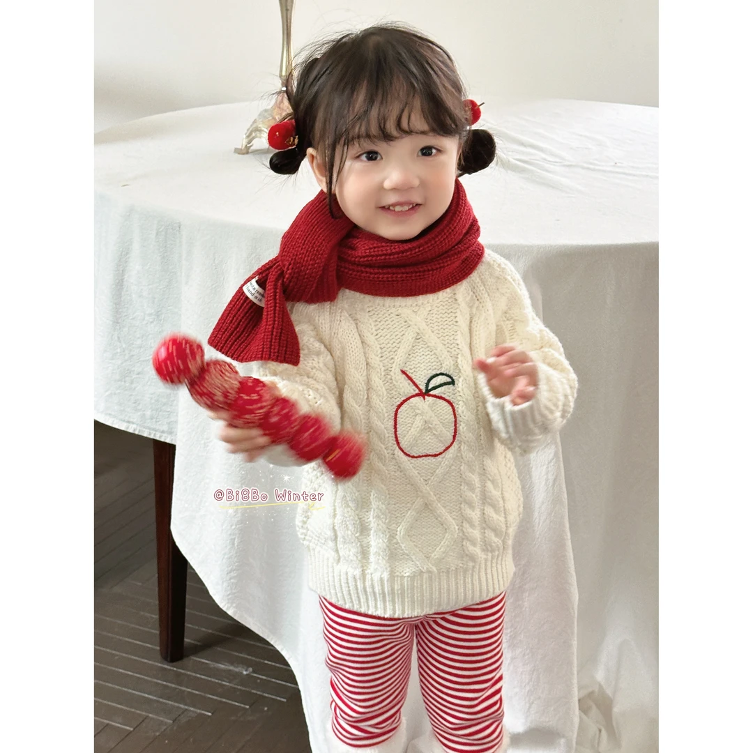 直播bi8bo冬季新款儿童年服百搭加厚韩版圆领毛衣 31066