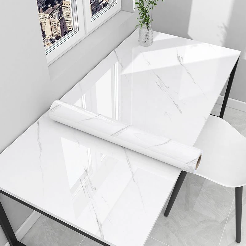 桌面贴纸翻新防水防油防烫自粘圆餐桌桌子台面贴膜大理石桌贴遮丑