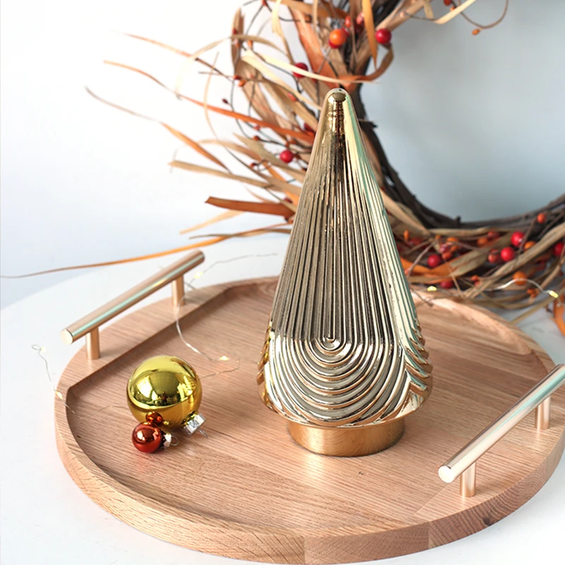 圣诞树小夜灯蜡烛北欧创意桌面玻璃圣诞树圣诞节装饰礼物拍照道具