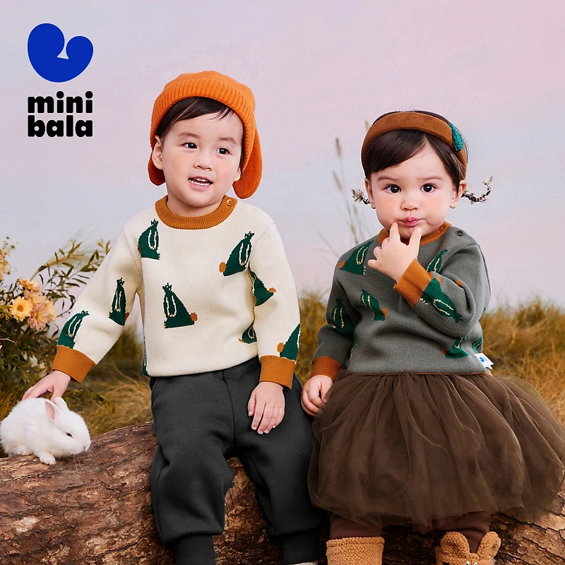 【绵绵衫】迷你巴拉男女童宝宝秋冬蓬松上衣针织衫230424103201