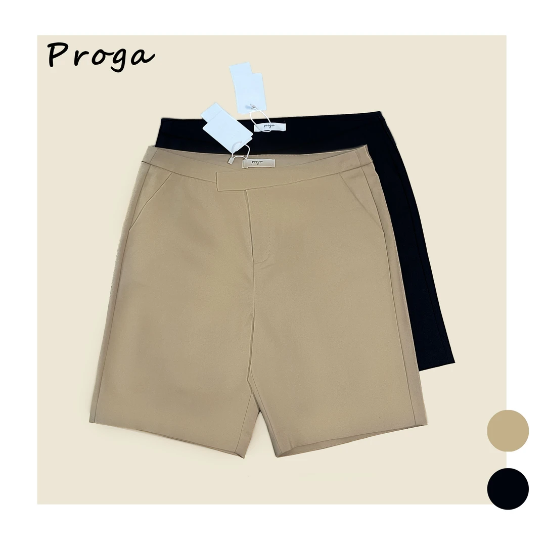 PROGA K00123女士西装短裤抗皱休闲时尚百搭设计师款女装五分简约