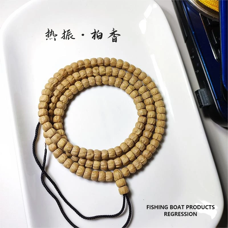 渔舟出品热振百香子手串108顺纹小馒头藏式龙切沉水高密佛珠