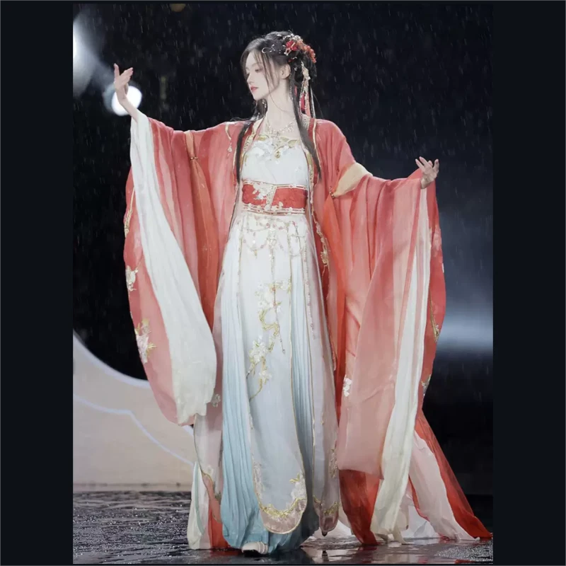 【若梦浮生】唐制齐腰襦裙重工刺绣汉服女原创大袖衫新款春夏套装