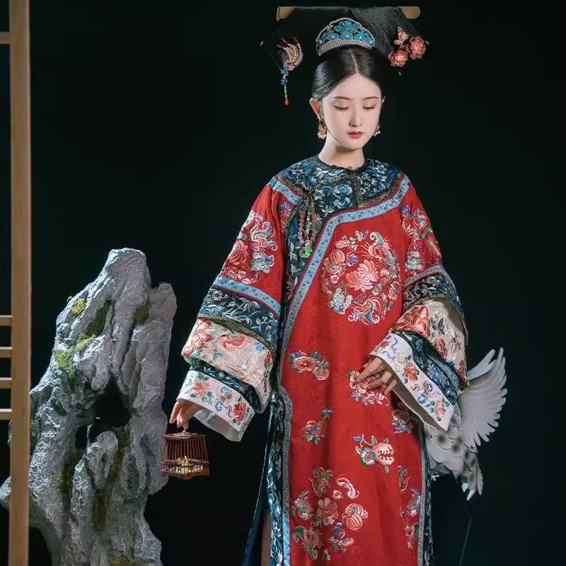 【嬛嬛】年轻贵妃清朝女装清代氅衣旗装旗女中国风宫廷风汉服
