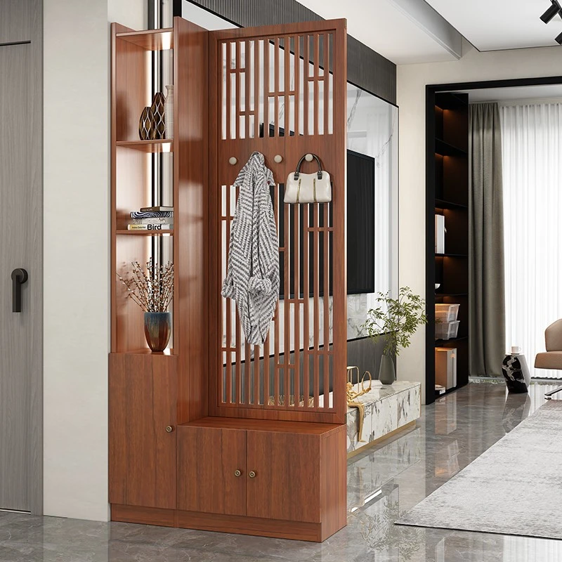 新中式入户屏风隔断柜客厅玄关柜正对进门口遮挡隔断屏风