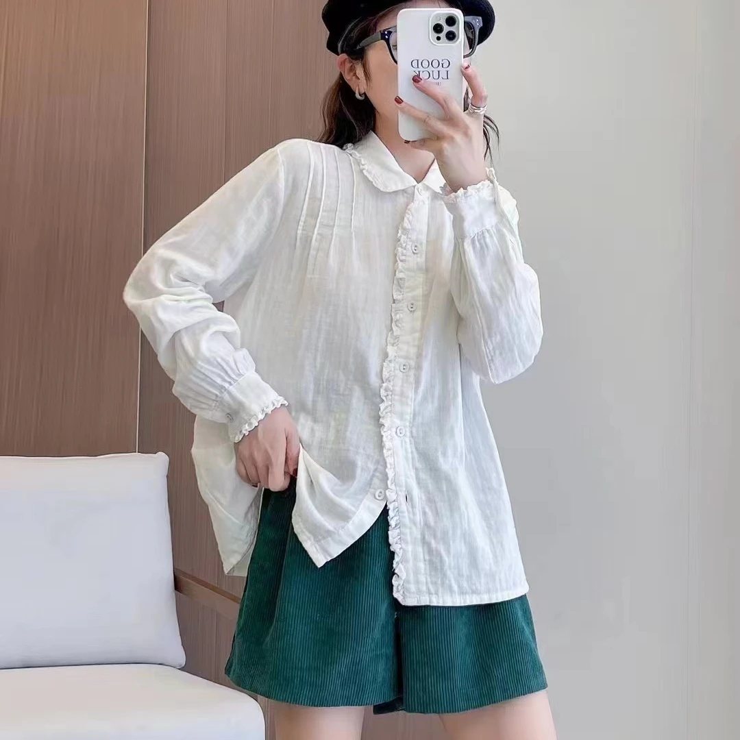 2376-2400瑕 古忆棉麻 衬衫宽松休闲气质显瘦百搭