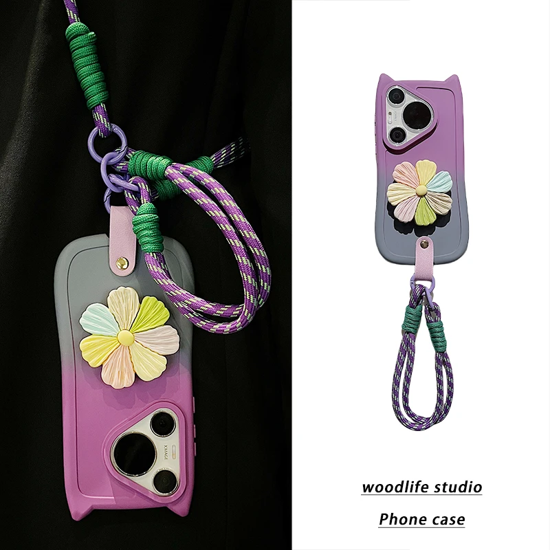 适用华为mate60pro手机壳pura70斜跨p60软mate50/40pro女nova荣耀