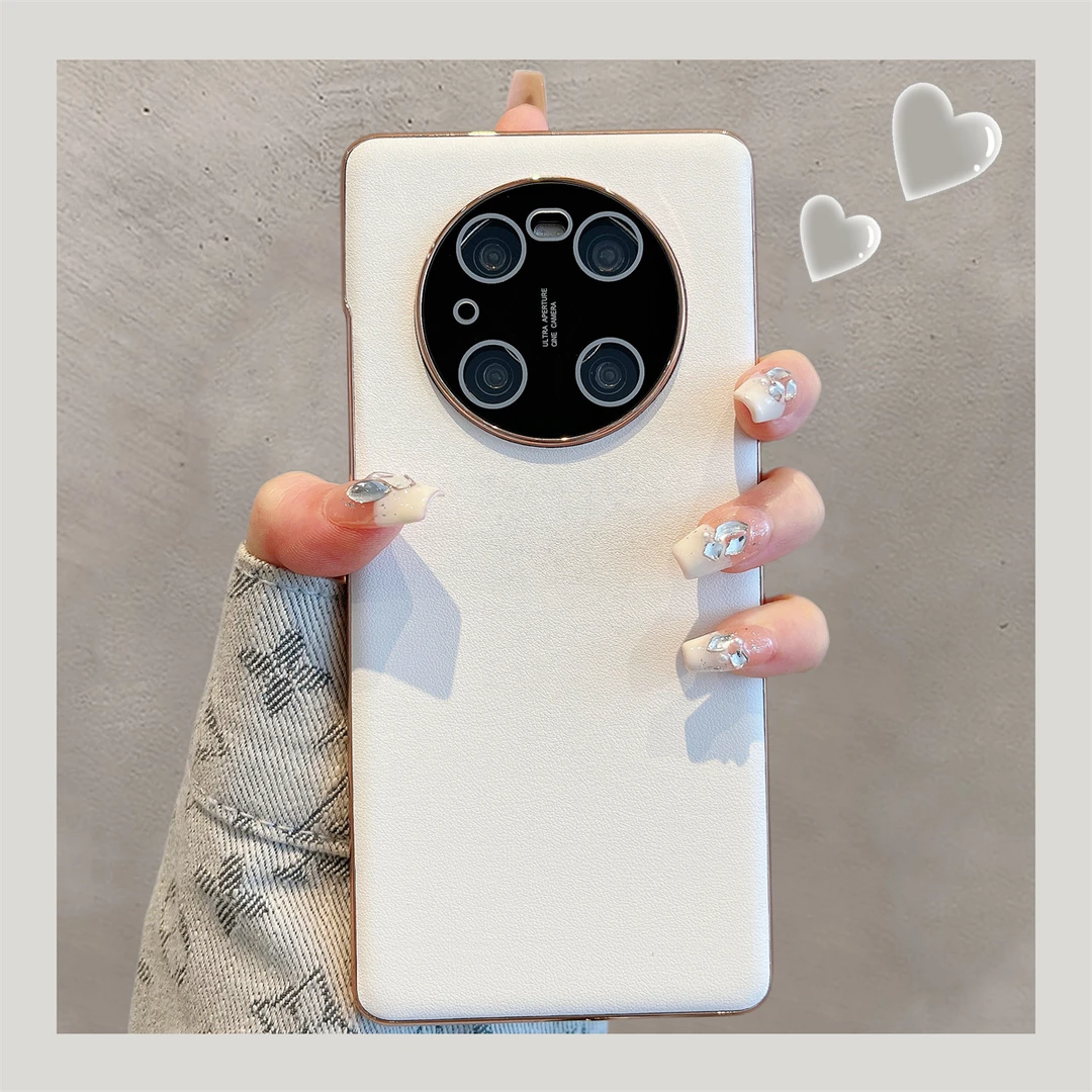 适用华为mate70pro+手机壳mate60镜头膜mate40RS保时捷皮质Mate50