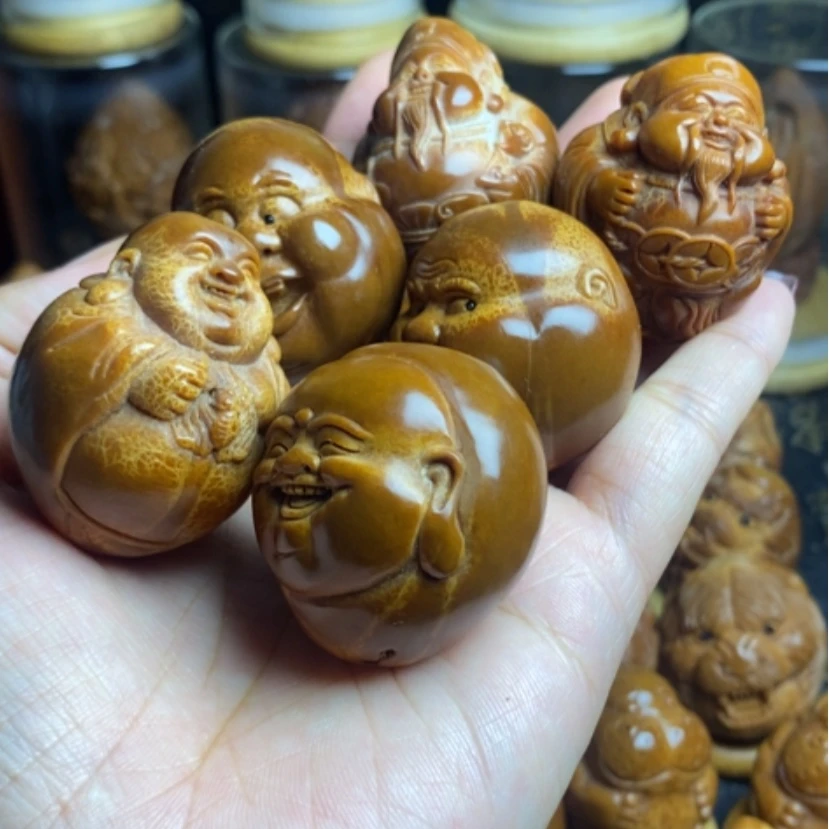 【闪购商品】核桃木/黑胡桃(胡桃木)田****n橄榄核雕刻瑕疵