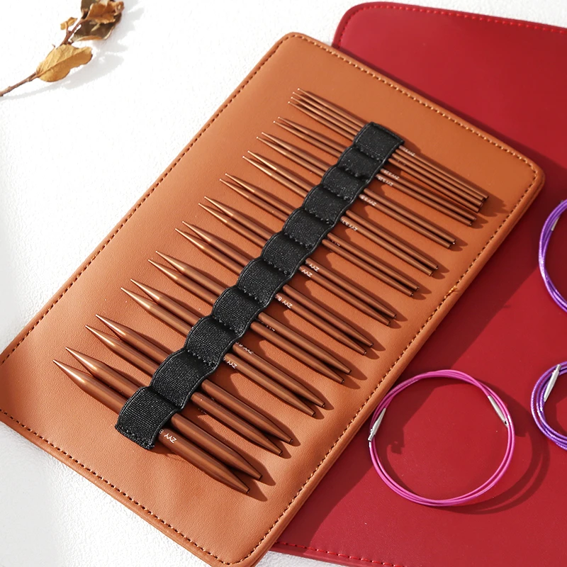 可拆卸氧化铝圆形环形针编织工具套装收纳包随机发