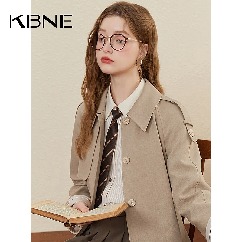 【少量库存】风衣外套女英伦风小个子kbne2025新款高级感流行大衣