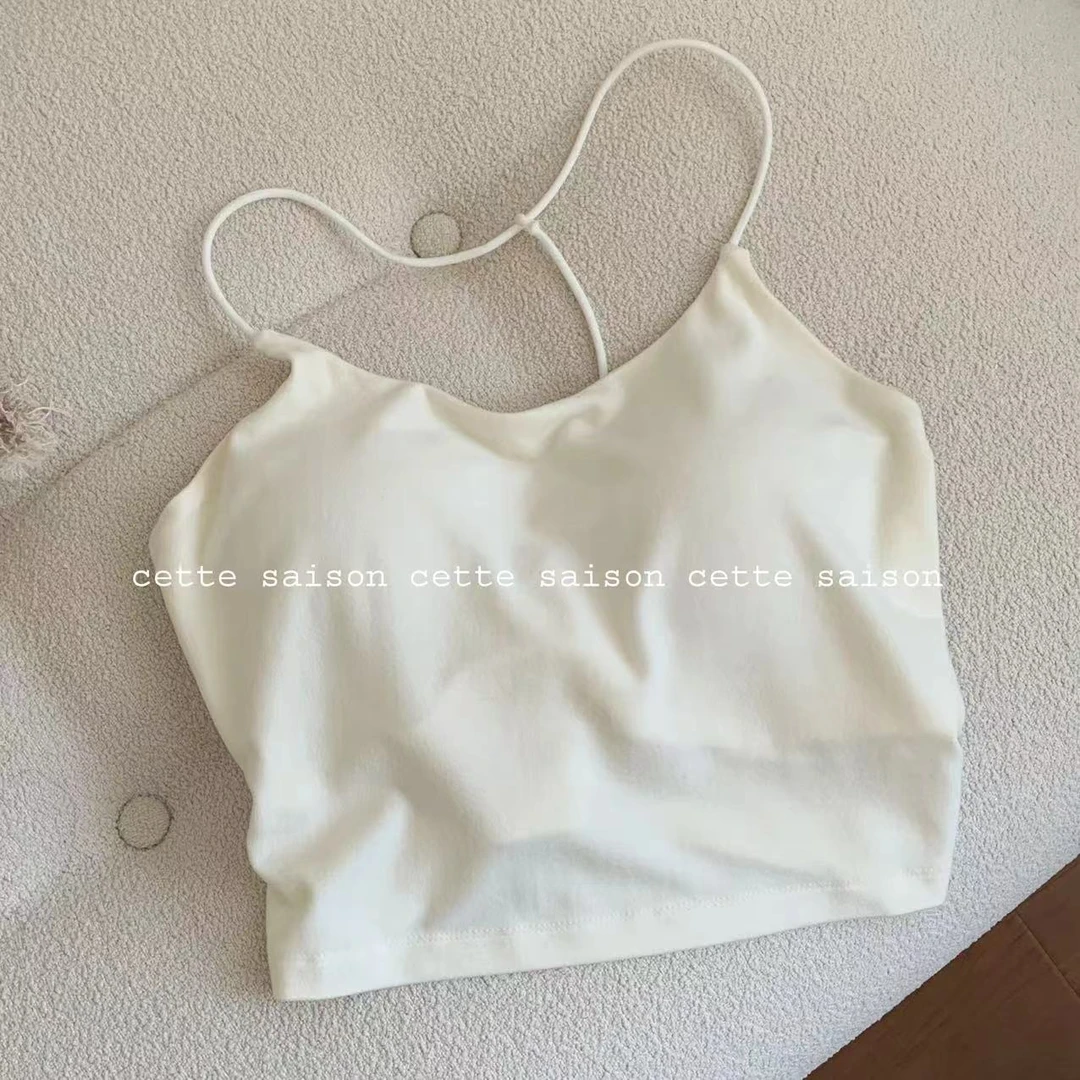 Cette Saison羊绒感含棉U型背心吊带 带胸垫美背   CS-4STV320