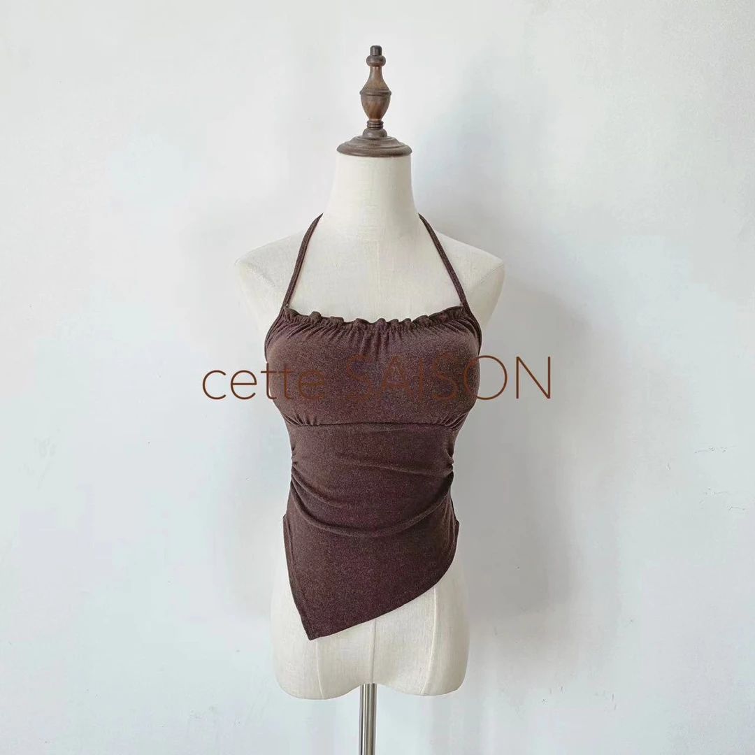 Cette Saison德绒磨毛吊带自带胸垫 美背吊带 CS-3ATV306