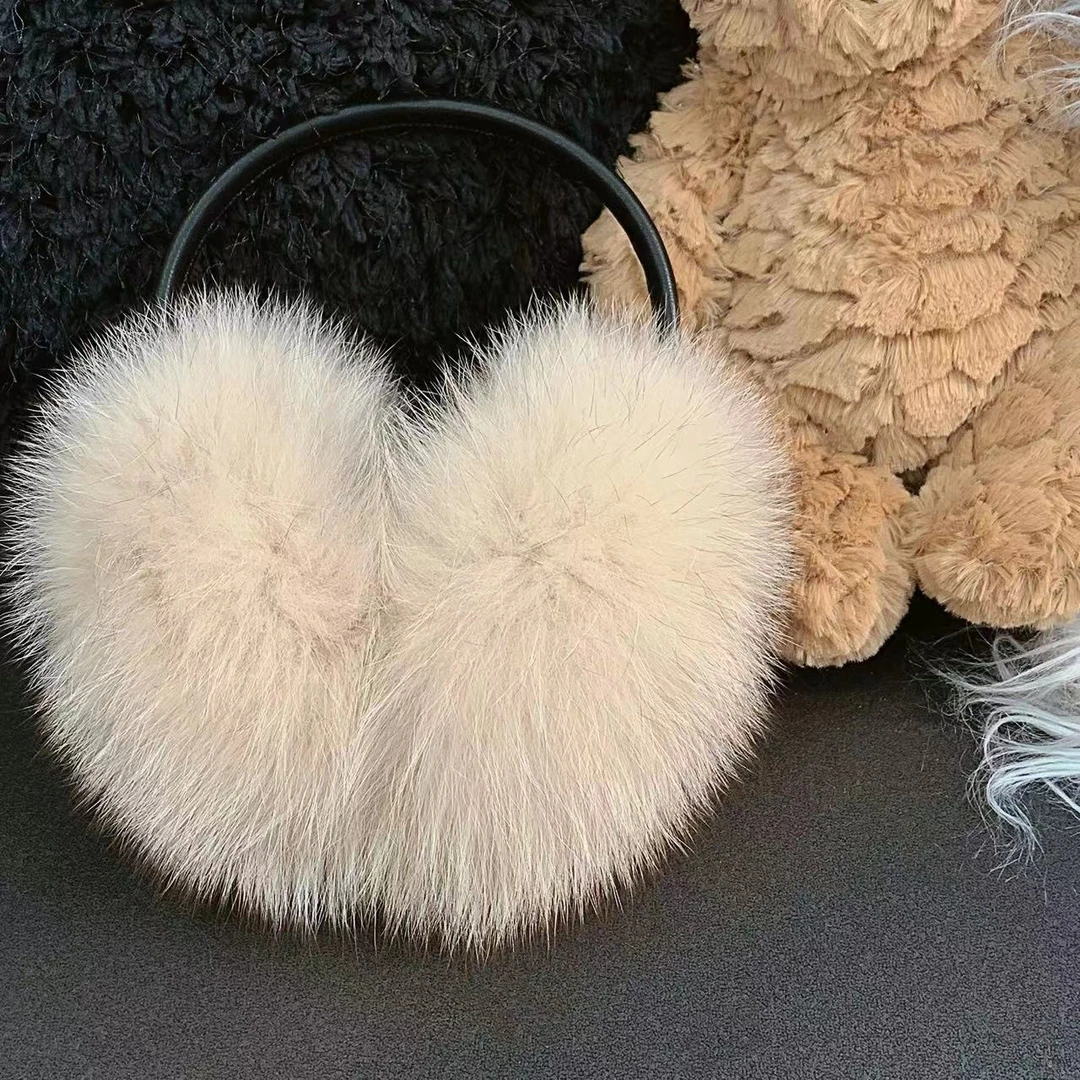 整皮狐狸毛  真皮草冬季毛绒 保暖耳罩  CS-3AKA006