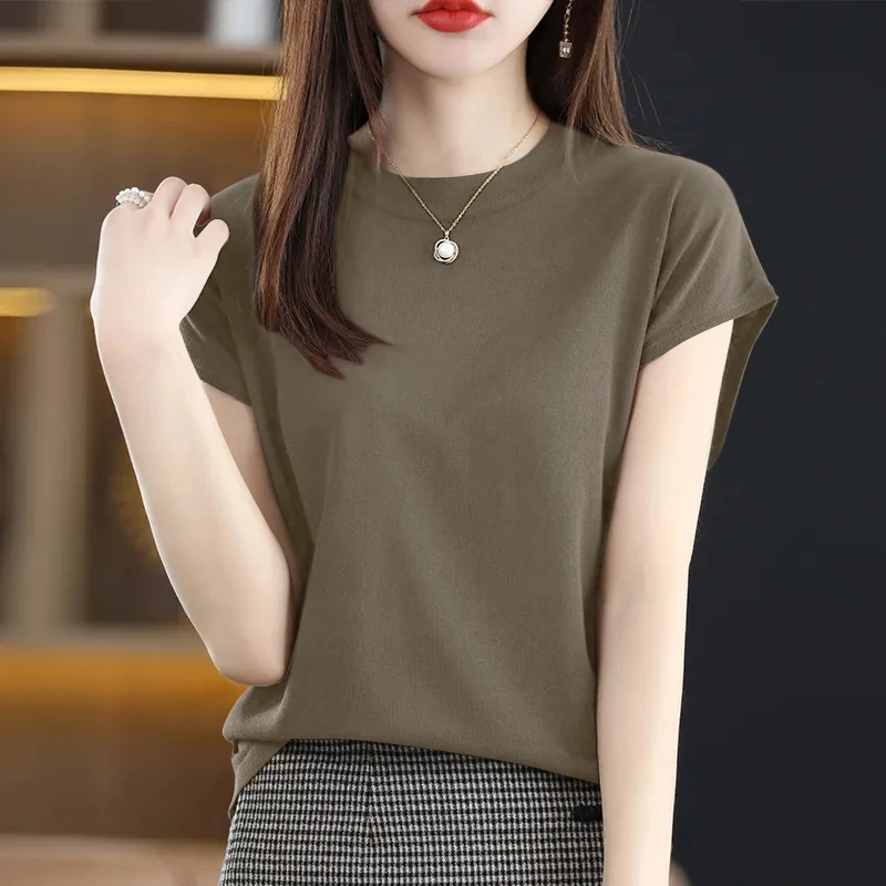 短袖t恤女2024新款爆款夏季时尚衣服女装洋气女人味上衣时髦修身T