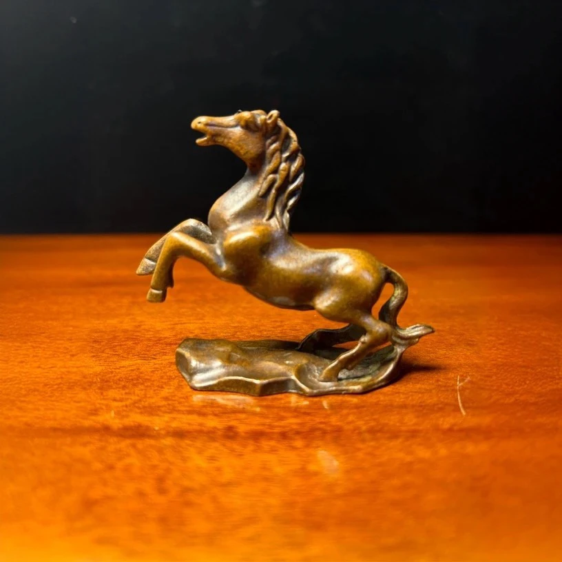 马铜质金属摆件创意茶桌摆放生肖博古架茶宠十二生肖马