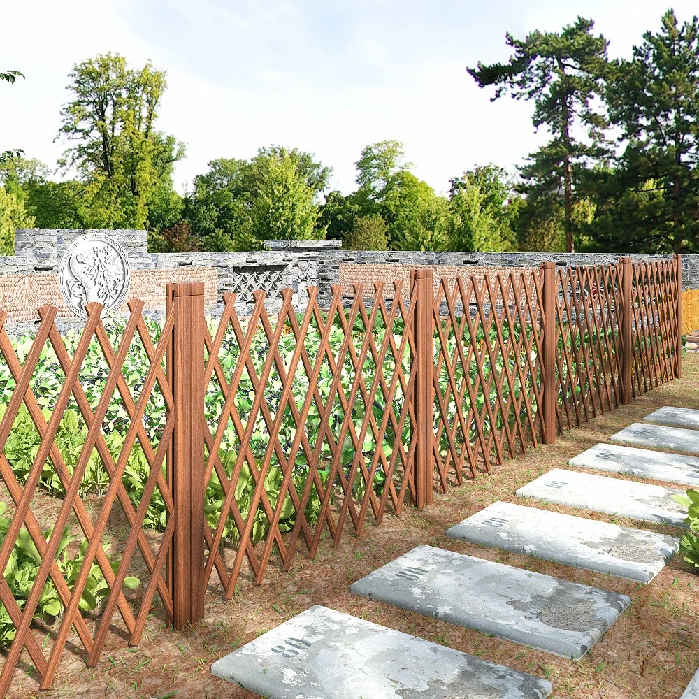 碳化防腐木插地栅栏围栏户外庭院护栏室外花园隔断围墙篱笆爬藤架