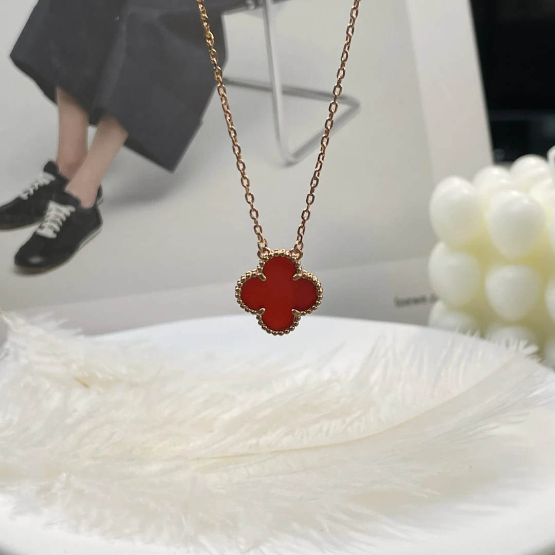 合金项链 百搭时尚经典简约气质轻奢红色女坠链项链 单 VC032Y