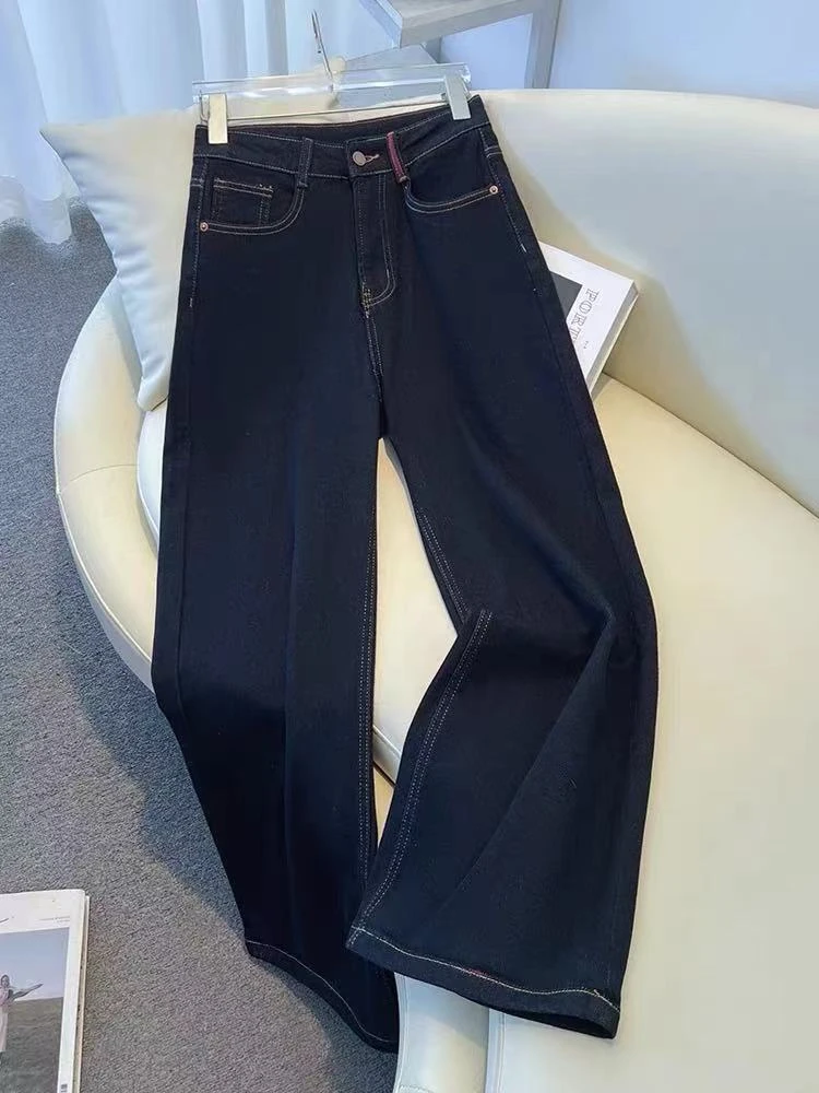 D104女装新款阔腿直筒牛仔裤7005