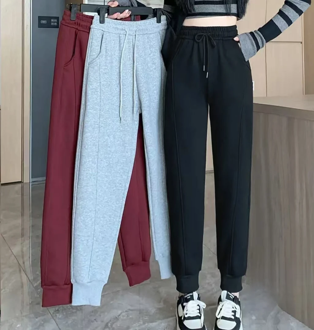 D078女装新款加绒净版卫裤806