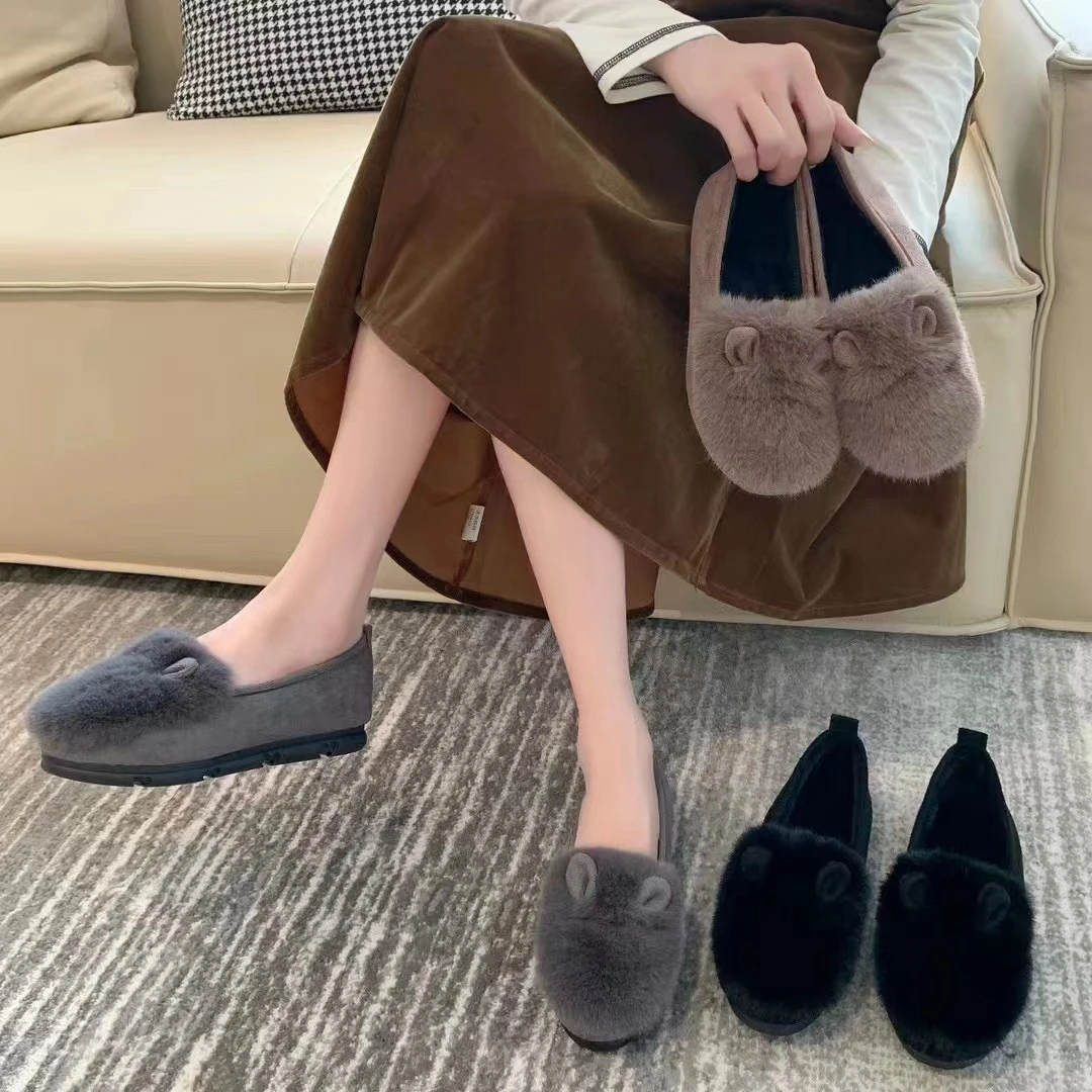 新款百搭休闲小耳朵豆豆鞋889-9