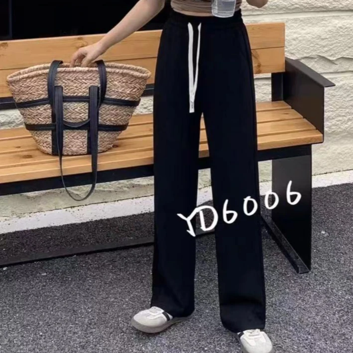 D231女装烟蒂宽松阔腿裤6006