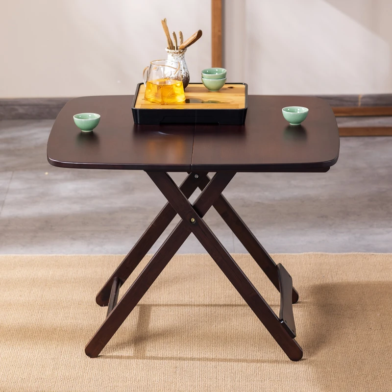 【乐竹折叠方桌】长宽66*68cm餐桌家用简约阳台桌椅可折叠方形饭桌